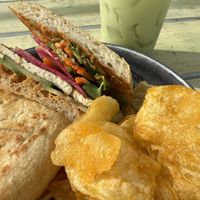 The Bahn Mi with a Honeydew Boba  at Seaside Eatery in Key Largo