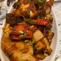 Momo mixto:  tofu and seitan  at Vegan Mount in Barcelona