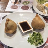 Samosas  at Vegan Mount in Barcelona