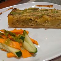 Potato quiche at Vegan Mount in Barcelona