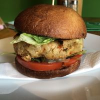 vegetable burger  at Vegan Mount in Barcelona