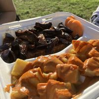 Berenjena y bravas  at Vegan Mount in Barcelona