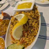 Tofu and seitan biryani at Vegan Mount in Barcelona