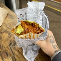 Breakfast burrito w plant based chorizo   at Big Sur Deli in Big Sur