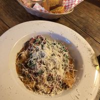 Vegan pasta with artichokes and capers   at Santas Iguanas in Sayulita