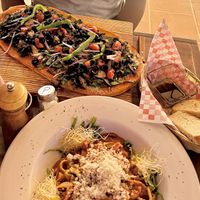 Vegan pasta and pizza   at Santas Iguanas in Sayulita