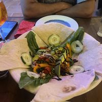Ensalada con Pan pita  at Santas Iguanas in Sayulita