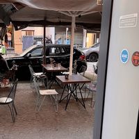 Outdoor seating  #Veganuary at Ezim Cafe in Frankfurt