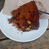 Spicy vegan orange cake at Pillars of Hercules Organic Farm Shop and Cafe in Falkland