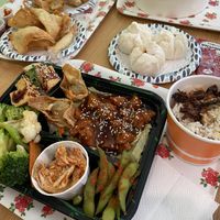 curry fried rice, steam buns, bento, and wontons!! soo good  at Green Green Trees : Your Vegan Kitchen in West Covina