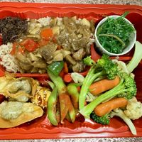 The Lions Mane Mushroom Combo Plate! My “Go To” meal for lunch is perfect every time! Very generous portions and a great variety of munchies! ❤️😋 #bentobox #Veganuary at Green Green Trees : Your Vegan Kitchen in West Covina