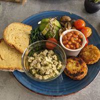 Vegan version of English breakfast at Brunch Club in Funchal