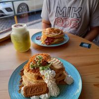 Obviously my boyfriend's dish wasn't vegetarian. Mine was and it was amazing 🤩 The juice was also very good at Brunch Club in Funchal