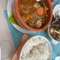 Lentil soup and ricee  at Sai De Baixo & Alto Astral in Gaula