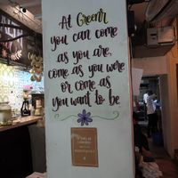 Wall paintings at Greenr Cafe in New Delhi