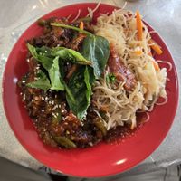 Spiced Chili with noodles  at HeartFood in Hobart
