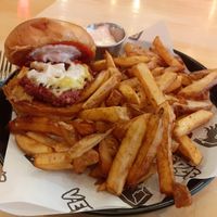 Nip crip burger with fries at V-EDGE in Middlesbrough