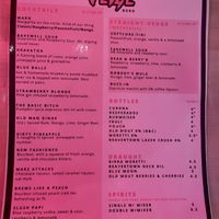 Menu - Alcoholic Drinks  at V-EDGE in Middlesbrough