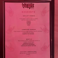 Menu - Desserts  at V-EDGE in Middlesbrough