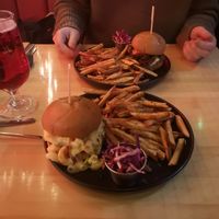 Mac & cheese burger! at V-EDGE in Middlesbrough