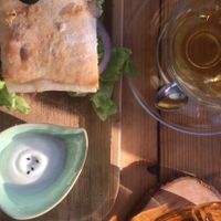 el sándwich tenía seitán y el té es de rooibos   at Café Botánico in La Serena