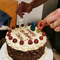 Had an amazing GF Blackforest Birthday cake! at Edible Flours in Vancouver