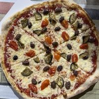 Cypriot with vegan cheese  at Rony's Pizza in Jerusalem