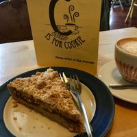vegan apple pie and almond milk cappuccino  at C is for Cookie in Reykjavik