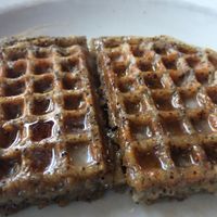 lemon poppy seed vegan waffle at Sunlight Cafe in Seattle