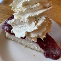 Cheesecake with nom dairy whipped cream  at Sunlight Cafe in Seattle