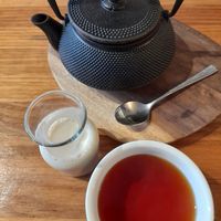 Pot of English Breakfast tea with soy at Stones Throw Cafe in Stones Corner