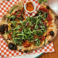 Vegan Moscow Mule pizza   at Pisano's Woodfired Pizza in Bend