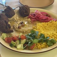 Lebanese platter. Toasted chickpeas was good. Mild...  at Sunshine Parlour in Seoul