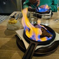 Flambéed buckwheat crepe extremely bitter  at Restaurant Nolla in Helsinki