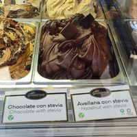 Vegan chocolate and vegan hazelnut with stevia at Sa Gelateria in Mallorca
