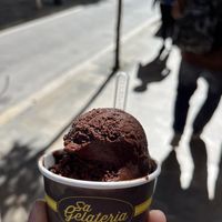 Vegan chocolate ice cream   at Sa Gelateria in Mallorca