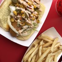 Plant-Based Slaw Dog + Fries  at Walt Disney World - Casey's Corner in Lake Buena Vista