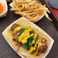 vegan hot dog   at Walt Disney World - Casey's Corner in Lake Buena Vista