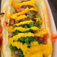 Chicago style vegan hot dog at Walt Disney World - Casey's Corner in Lake Buena Vista