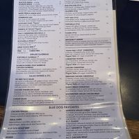 Menu - the V is vegetarian. Vegan options are called out as well   at Blue Dog Pub in Lansdale