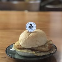 Burger with V egg   at Vegan Resort 啼岸 in Taipei