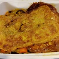 Fried rice with a vegan egg on top at Vegan Resort 啼岸 in Taipei