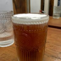 Cold rooibos tea with vegan sea salt cream  at Vegan Resort 啼岸 in Taipei