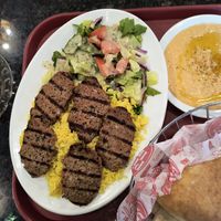 Baklava, Impossible Kefta Entrée (includes Pita), and Spicy Hummus at Pita Inn in Naperville