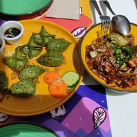 Dumplings with shitake and tofu. Noodles veganland. at Momoland in Gran Canaria