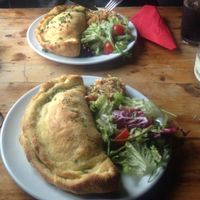 two vegan calzone at The Railway Hotel in Southend-on-sea