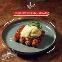 Vegan Churros: Homemade vegan churros dough, with sugar and cinnamon, and vegan dulce de leche filling.  at Território Mexicano in Natal