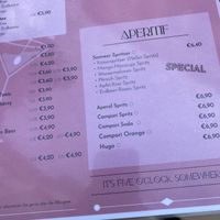 Drinks menu  at Wolke in Vienna