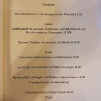 Vegan menu today at Gioia in Dusseldorf