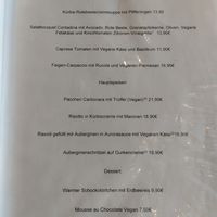 Extra vegane Speisekarte at Gioia in Dusseldorf